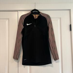 Nike Aeroswift Women's Quarter Zip Activewear Top Black Multi Size‎ S